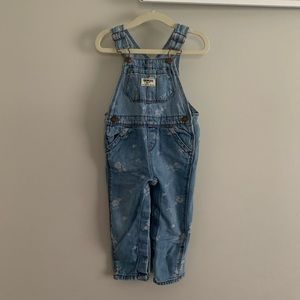 Vintage OshKosh Floral Print Denim Overalls